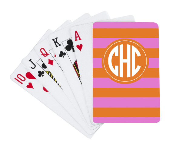 Playing Cards-Pink and Orange Stripe