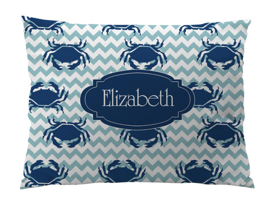 Floor Pillow- Blue Crab Chevron