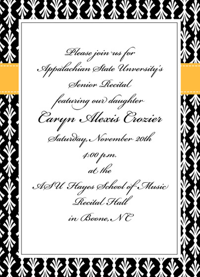 Invitation-Black and White Frilly