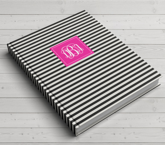 Custom Journal-Tight BW Stripe