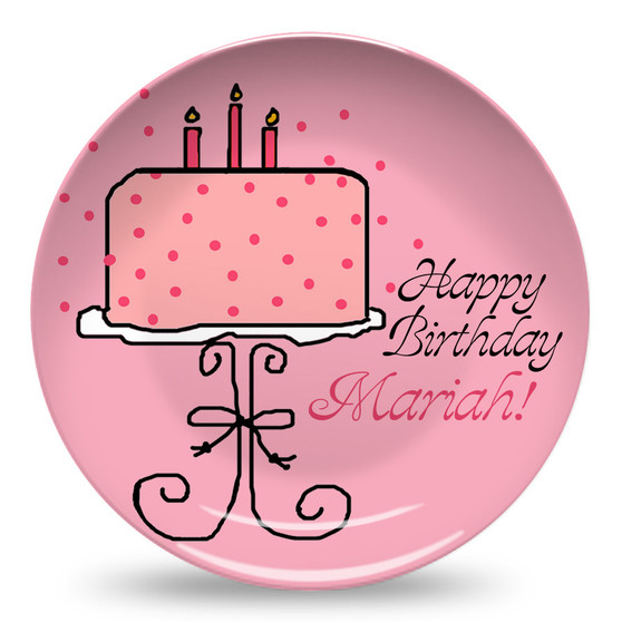 Microwave Safe Dinnerware Plate-Pink Birthday Cake