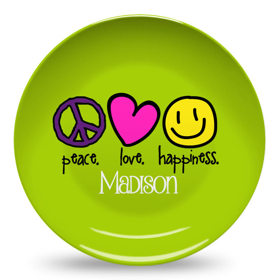 Microwave Safe Dinnerware Plate-Peace Love and Happiness