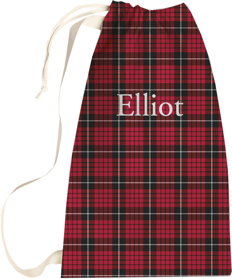 Santa Sack - Red and Black Holiday Plaid