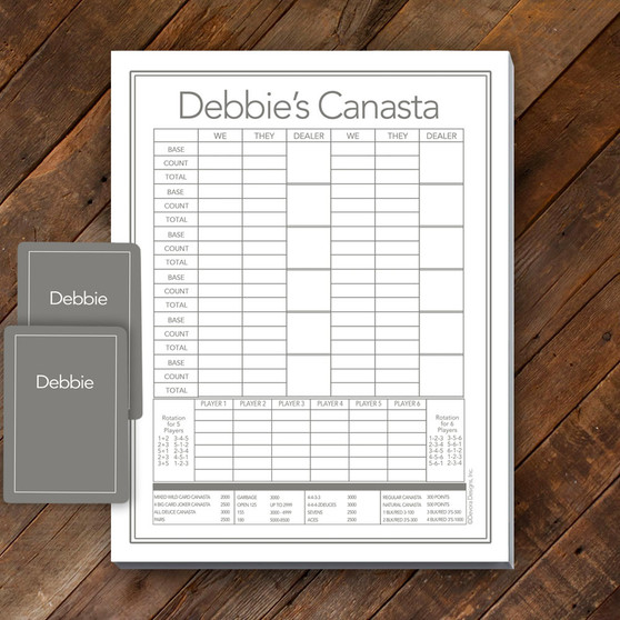 Canasta Pad Gift Set- Debbie-Gray 