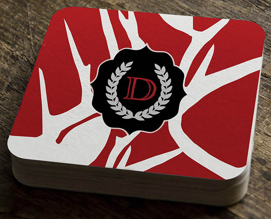 Paper Coaster - Abstract Deer Red
