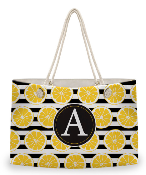 Weekender Bag - Lemon Stripes