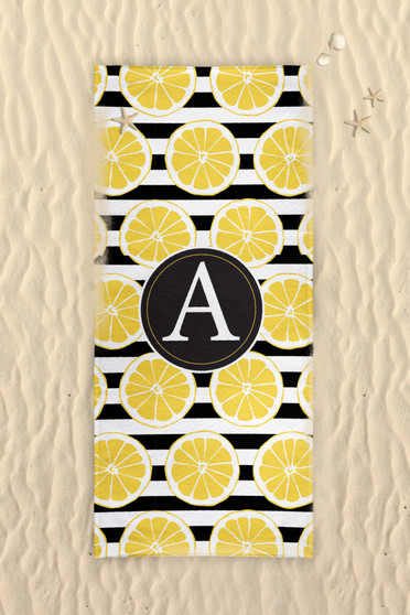 Beach Towel-Lemon Stripes