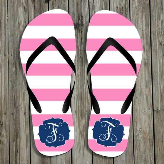 Flip Flops-Pink Stripes