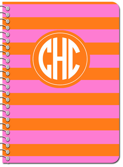 Composition Notebook-Orange Hot Pink Rugby (DESIGN IT YOURSELF)