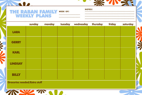 Weekly Jumbo Planner Pad-Flower Graphix