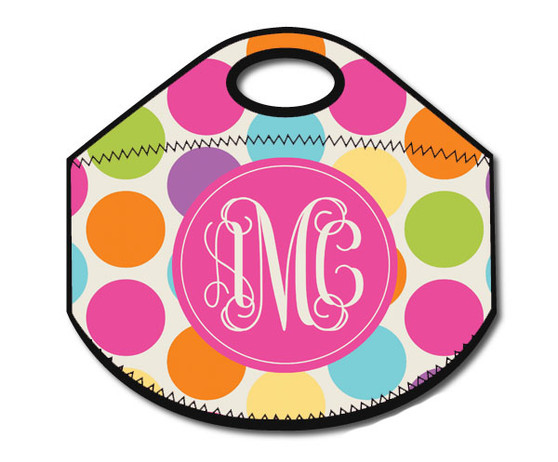 Lunch Tote- Polka Dots Brights