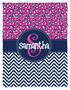 Blanket- Navy Leopard Chevron