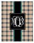 Blanket- Plaid-Khaki Black Rugby Stripe