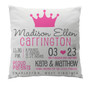 Pillow-Birth Announcement-Princess White