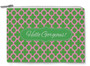 Accessory Zip Pouch- Pink and Green Clover Quote-