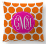 Pillow-Orange Polka Dot