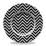 Microwave Safe Dinnerware Plate-BW Chevron