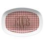 Microwavable Platter- Pink and Soft Gold Houndstooth
