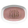 Microwavable Platter- Pink and Soft Gold Houndstooth