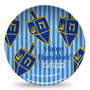 Microwave Safe Dinnerware Plate-Hanukkah Dreidel Stripes