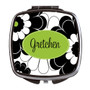 Compact Mirror- Black Lime Floral