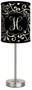 Custom Lamp-Black and Khaki Damask