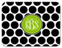 Cutting Board - BW Polka Dots Circle Monogram