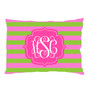 PILLOWCASE-Pink And Green Rugby Stripe