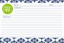 Recipe Card Set- Navy Damask