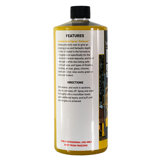Vendetta Enforcer Marine & RV Premium Quick Spray Wax Detailer Leather Scent 32 Oz