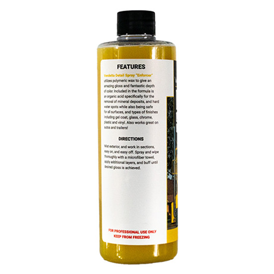 Vendetta Enforcer Marine & RV Premium Quick Spray Wax Detailer Leather Scent 16 Oz