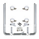Peterbilt 7 X 114 Inch Chrome Miter Stack Exhaust Kit W/ Long Drop Elbows by Vendetta For Peterbilt 378, 379 & 389 Glider