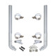 Vendetta 7-5 X 96 Inch Chrome Exhaust Kit With Flat Top Stacks & OE Style Elbows  For Peterbilt 378, 379 & 389 Glider