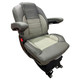 Vendetta Premium Mid Back Air Seat Gray 2 Tone Leather W/ Black Stitching, STD Base & Heat/Cool Option