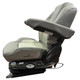 Vendetta Premium Mid Back Air Seat Black/Gray Leather W/ Black Stitching, STD Base