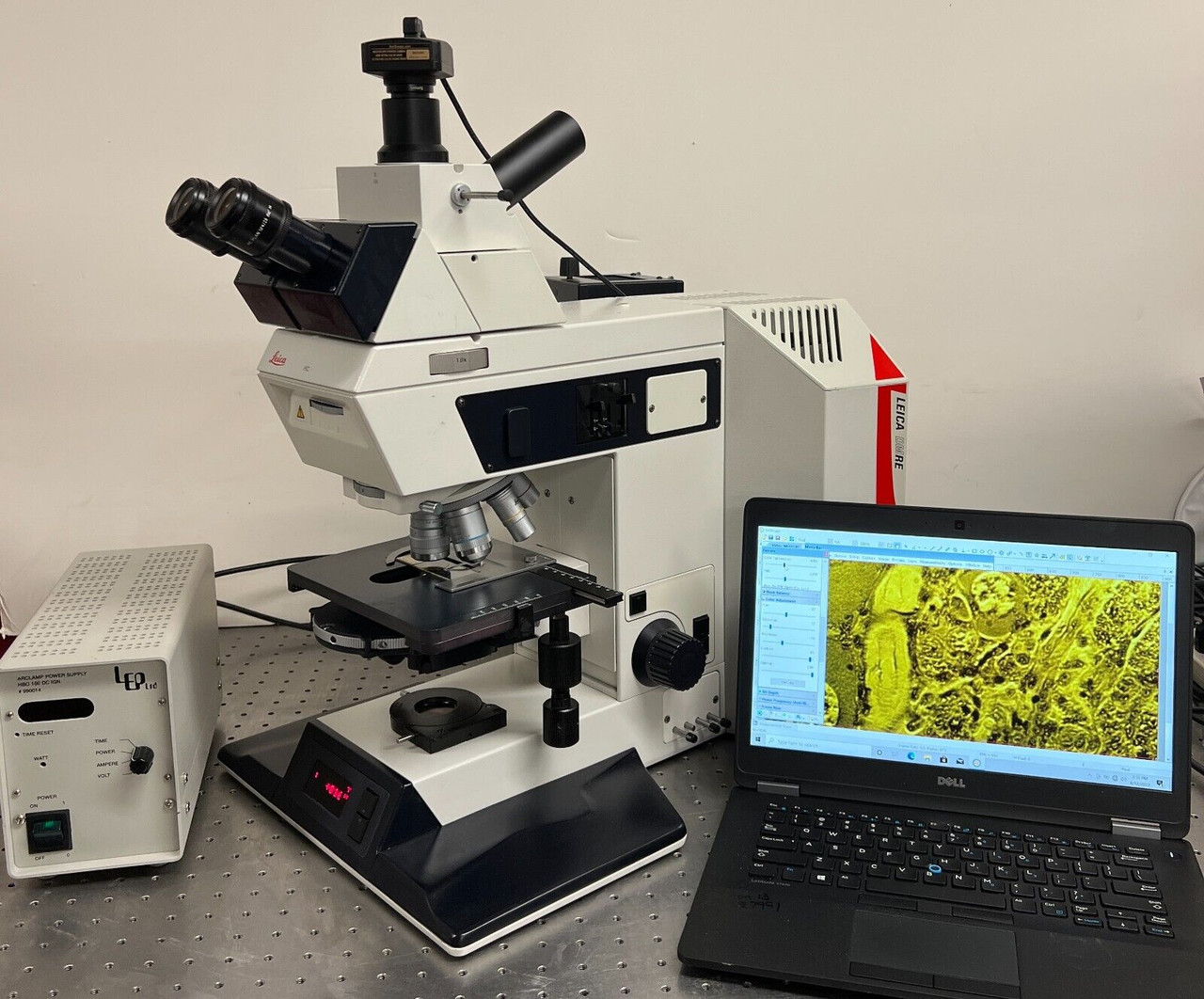 Leica Dmr E Nomarski Dic Fluoresence Phase Contrast Microscope 10MP Camera