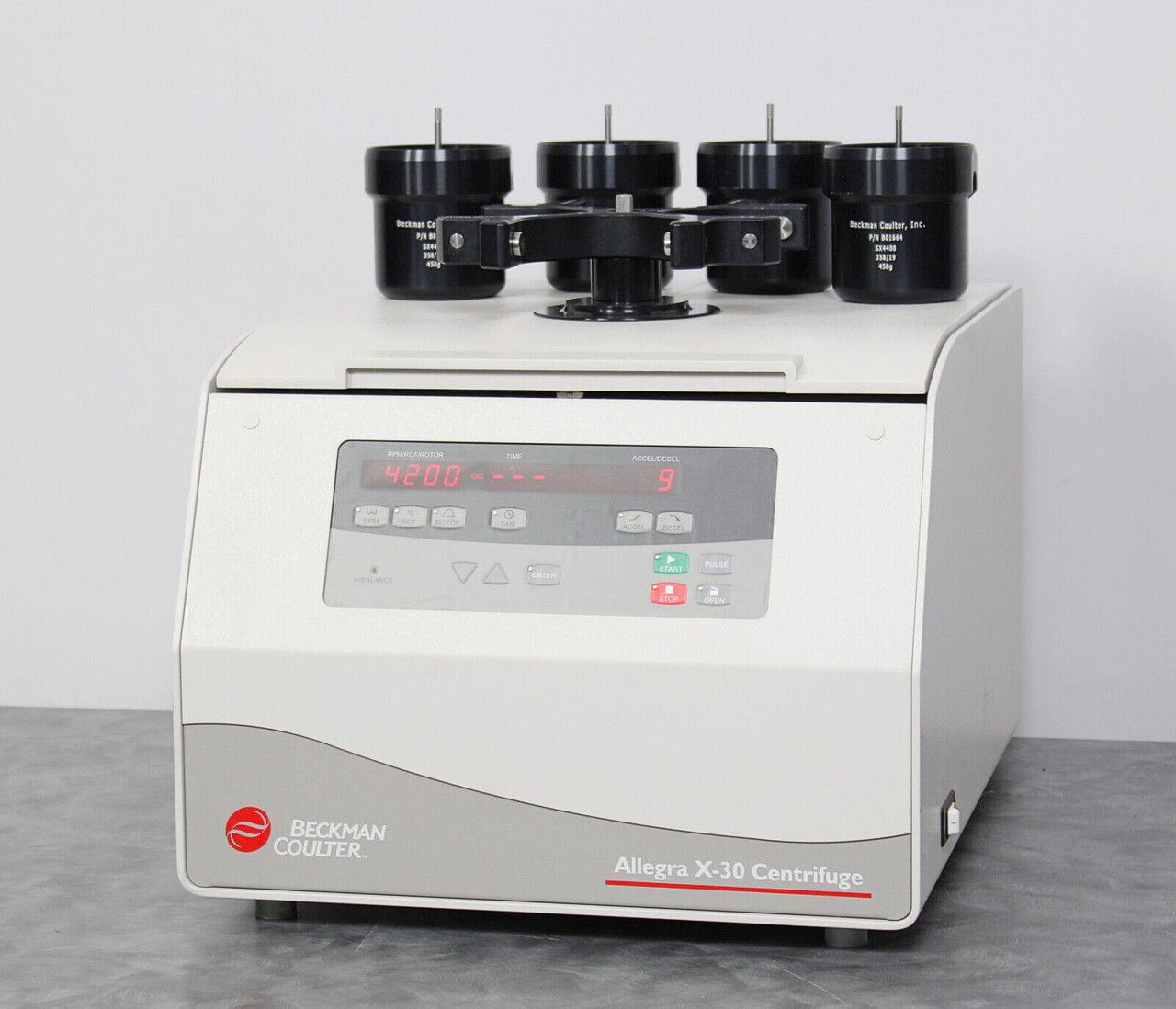 Beckman Coulter Allegra X-30 Benchtop Centrifuge B06314 W SX4400 Swing Rotor