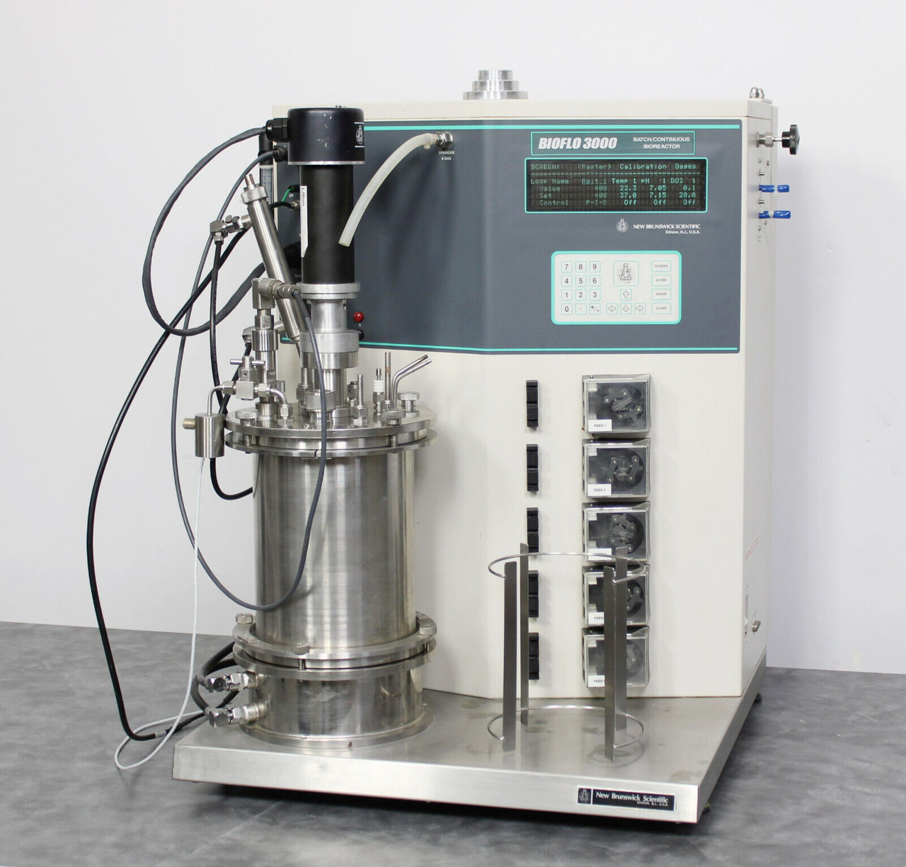 Brunswick Bioflo 3000 Bioreactor 5L Stainless Steel Vessel Temp Do Probe