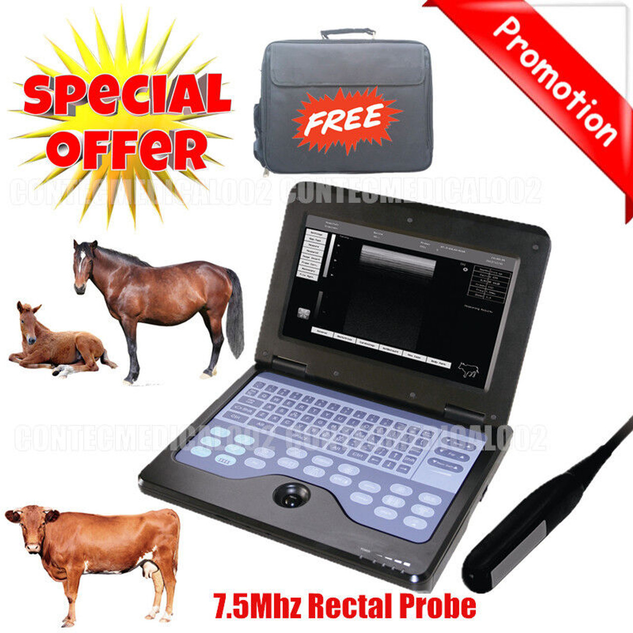 Vet Veterinary Portable Ultrasound Scanner Machine Cow/horse/animal,rectal