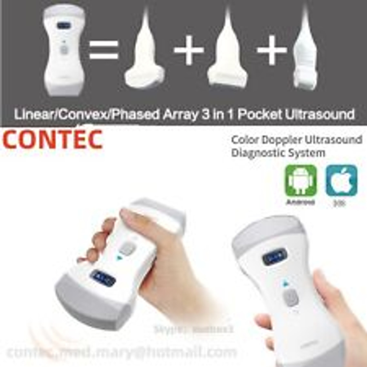 Animal Color Doppler Ultrsound Diagnostic CMS1600B Convex Linear Dual-probe Vet