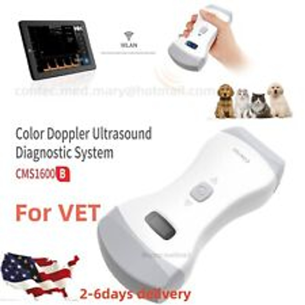 Animal Color Doppler Ultrsound Diagnostic CMS1600B Convex Linear Dual-probe Vet