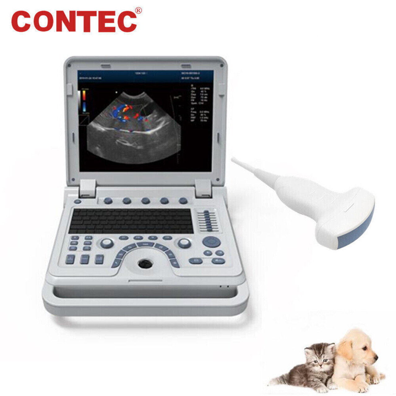 Portable Veterinary Color Doppler Ultrasound Scanner Vet Machine Convex Probe