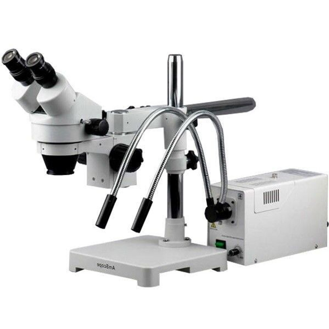 Amscope 3.5X 90X Stereo Microscope On Boom Fiber Optic Y-shape Light