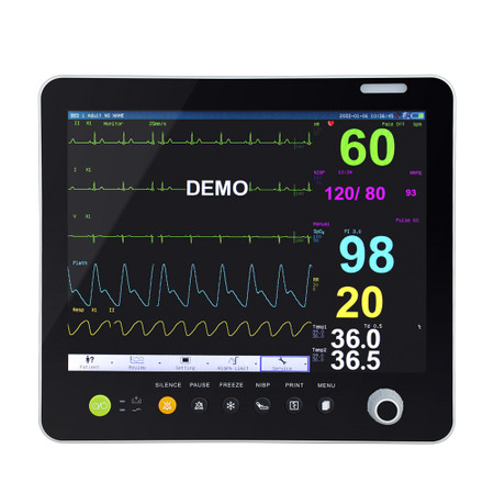 Portable Patient Monitor 15 Inch Icu Quality Ecg Nibp SPO2 Temp Multi Parameter