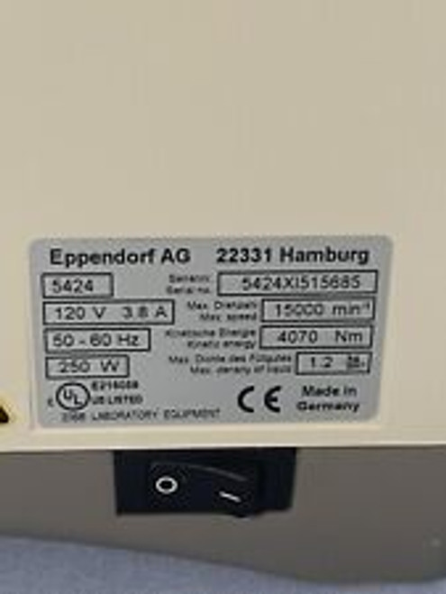 Eppendorf Centrifuge 5424 22331 Hamburg