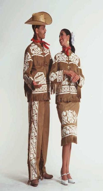 Adult Tamulipas set made of imitation suede