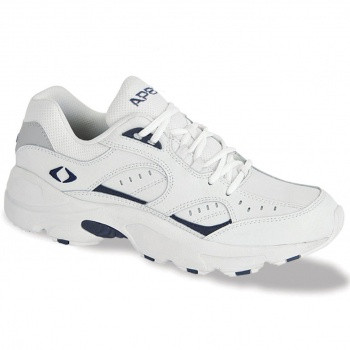 Aetrex V854 Men's Walker Shoe - Voyage - White/Navy (Mens