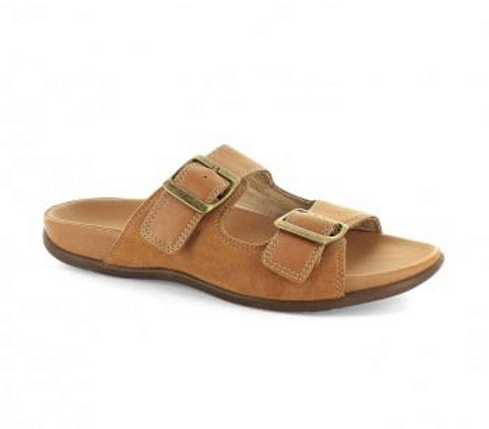 Buy Swift Big Buckle Leather Slingback Sandal In Tan
