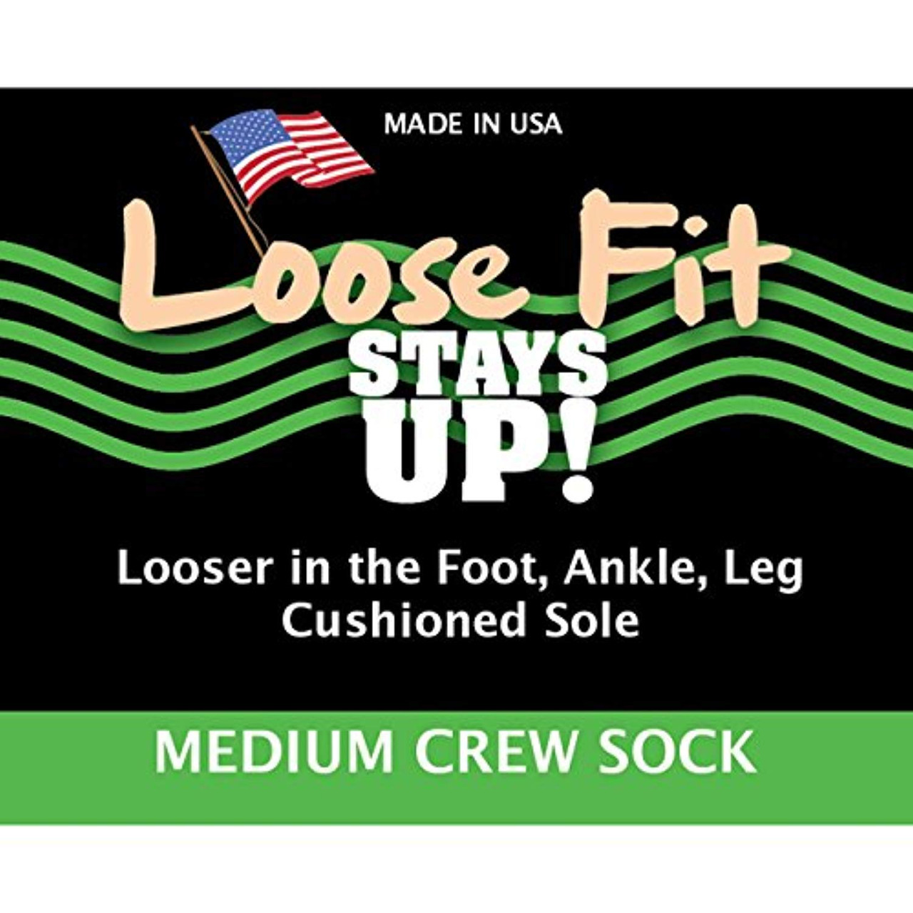 Loose Fit Stays Up Quarter Socks