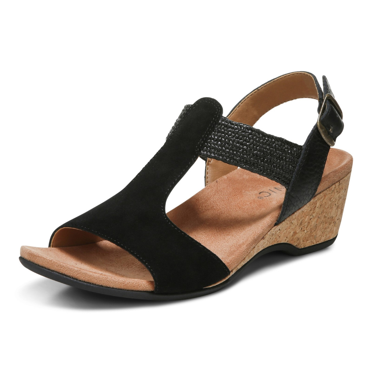 Women's Flat T-Strap Shoes - Open Toes / Closed Heels / Brown